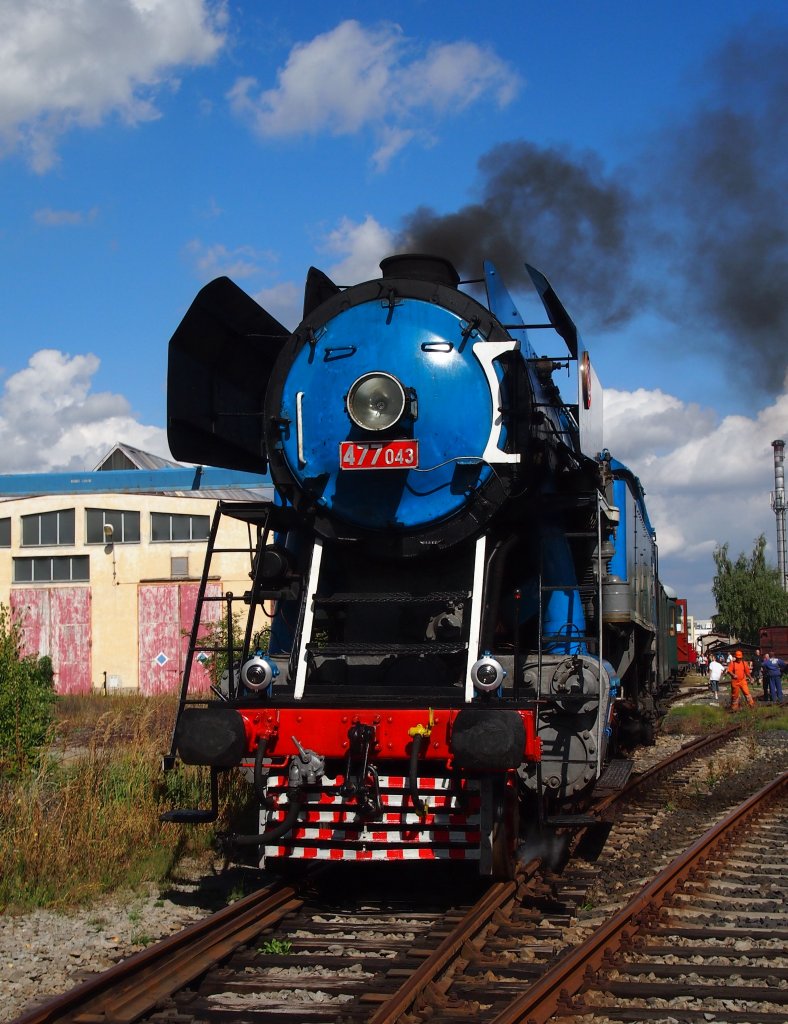 477 043 on 08.09.2012 in depository of Technical Museum Chomutov. Special train from Lun u Rakovnka to Chomutov.