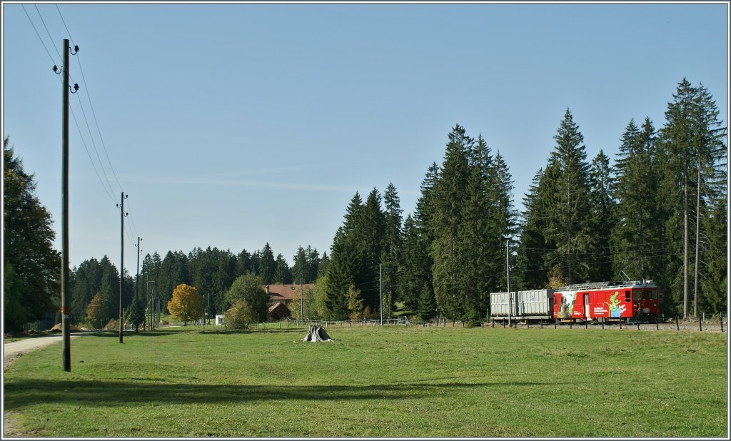A small  Rubbish -Cargo train by le Creux-des-Biches. 
08.10.2010.