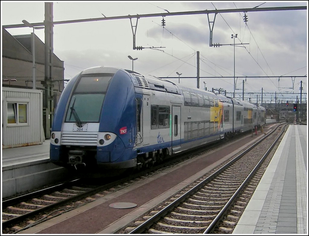 A SNCF local train is entering into the station of Luxembourg City on January 20th, 2007.
