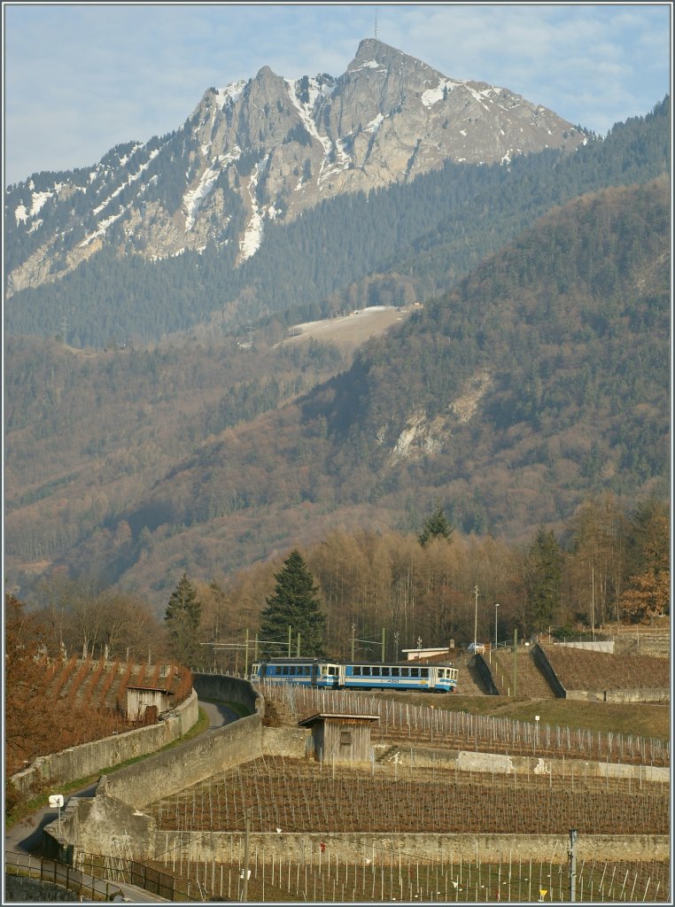 ASD local train from les Diablerets to Aigle. 
02.04.2011