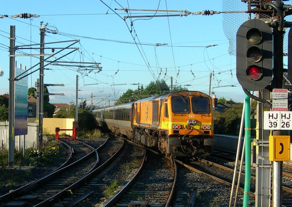 CC 217 with an Enterprise service from Belfast to Dublin in Howth Junction. 
03.10.2006
