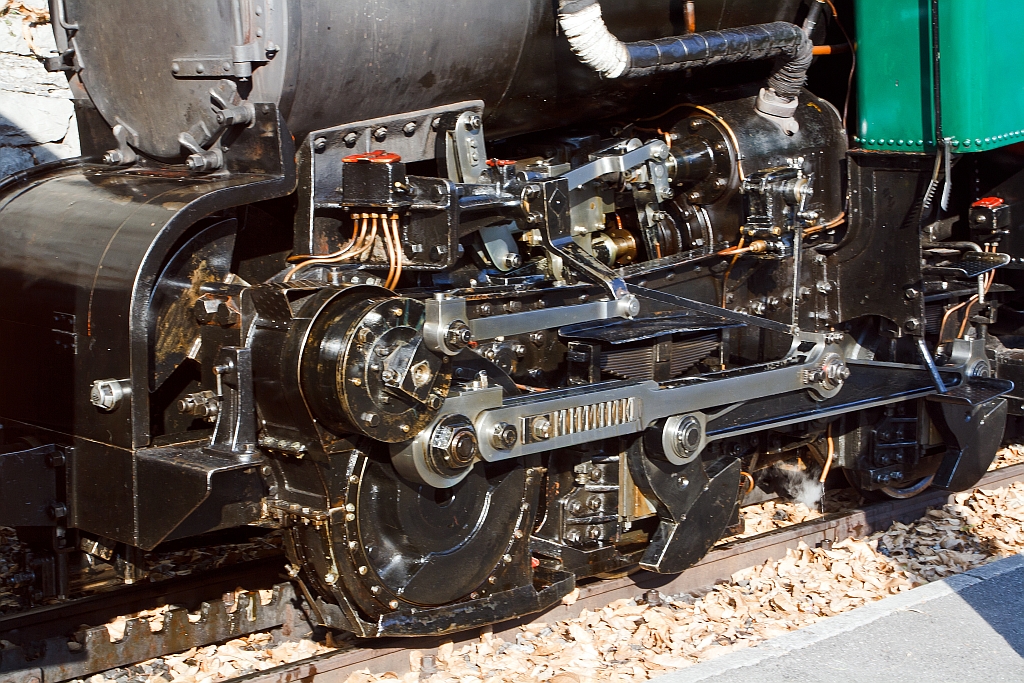 Detail of the coal-fired BRB 6 on 30.09.2011 in the station Brienz.