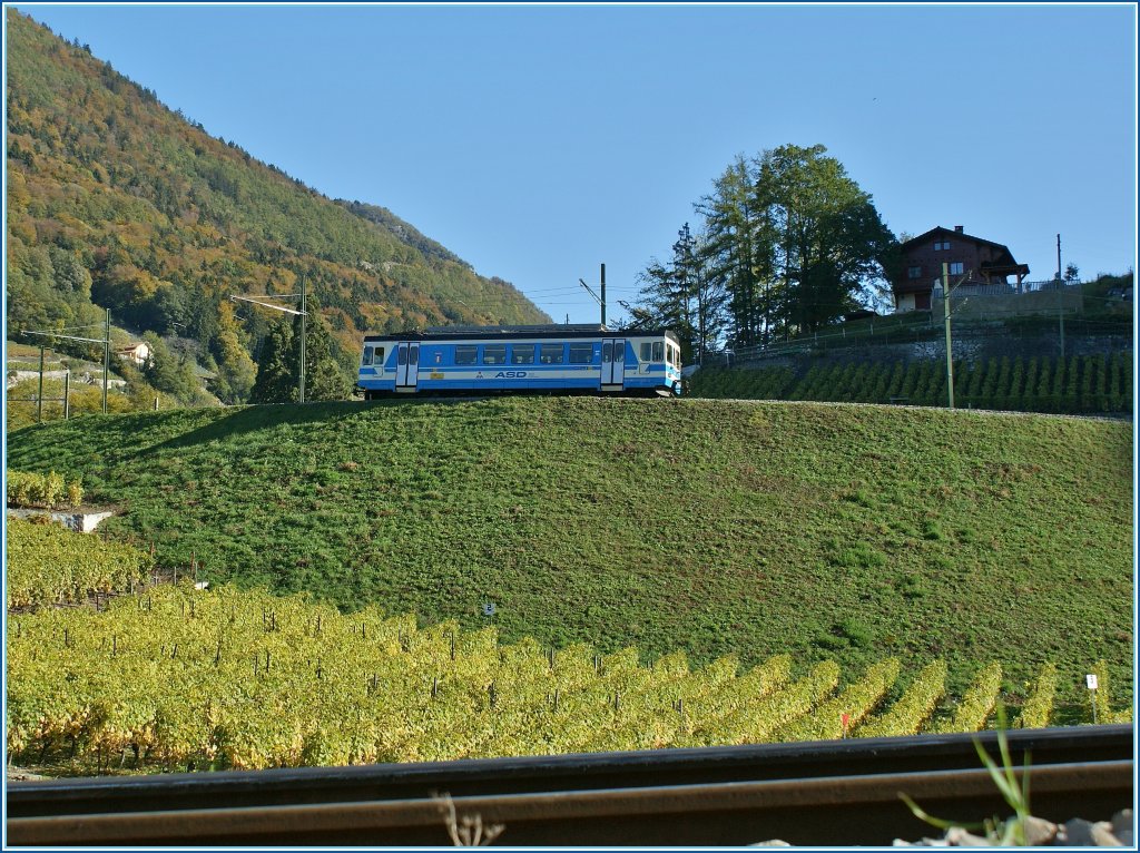 For the ASD Service 434 is running BDe 4/4 402 from Aigle to Les Diablerets.
21.10.2010