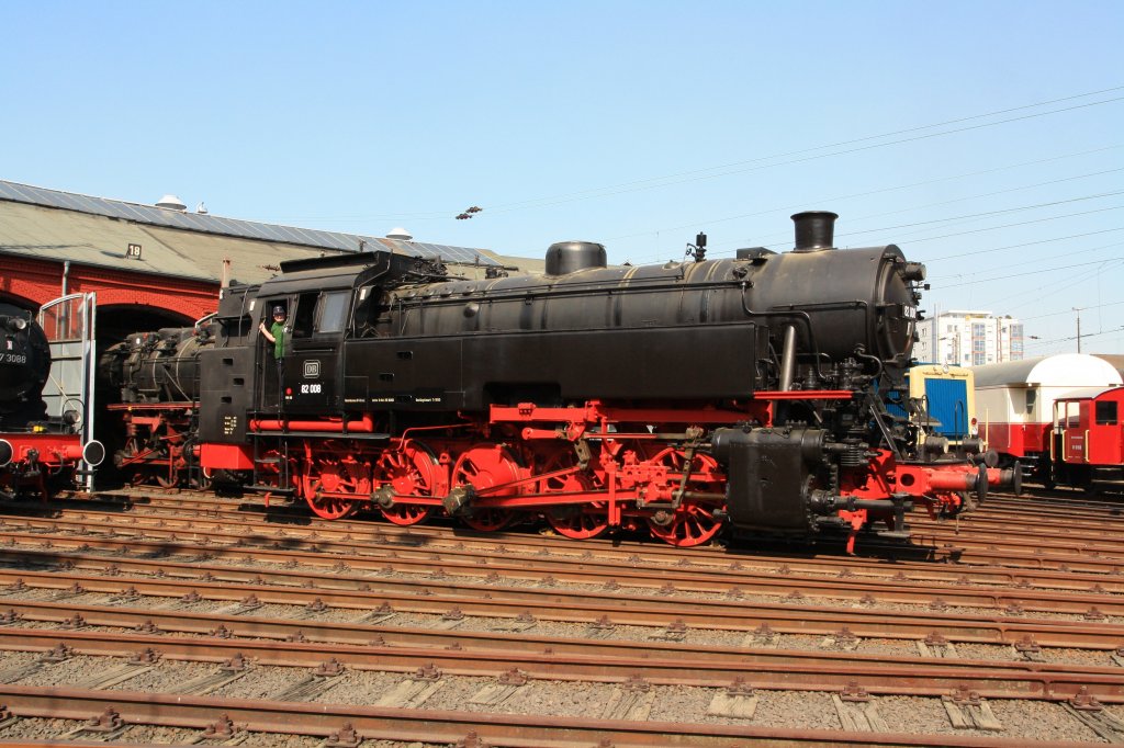 German Steam Locomotive  82 008 (ex 082 008-4) in the Sdwestflische Railroad Museum on 23.04.2011 in Siegen (Germany).