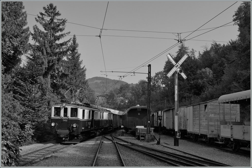 MOB'stalgie: The FZe 6/6 2002 with a Cargo Train in Chaulin. 09.09.2012