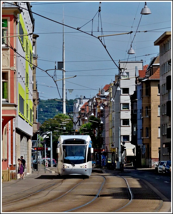 Saarbahn N 1020 is running through the city of Saarbrcken on May 29th, 2011.
