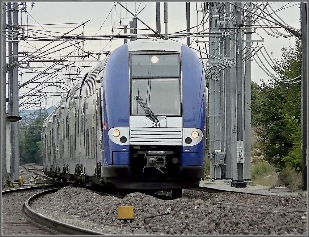 SCNF unit 344 is running at Fentange on its way to Luxembourg City on September 21st, 2008. 
