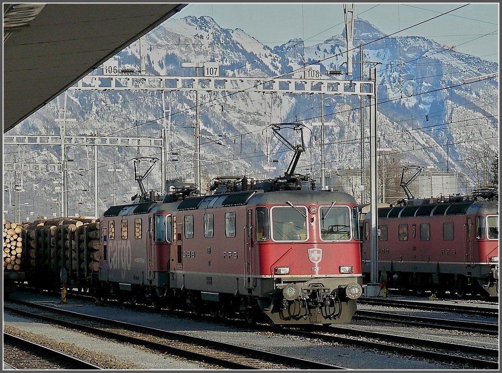 Swiss engines photographed at the station of Buchs SG on December 22nd, 2009.