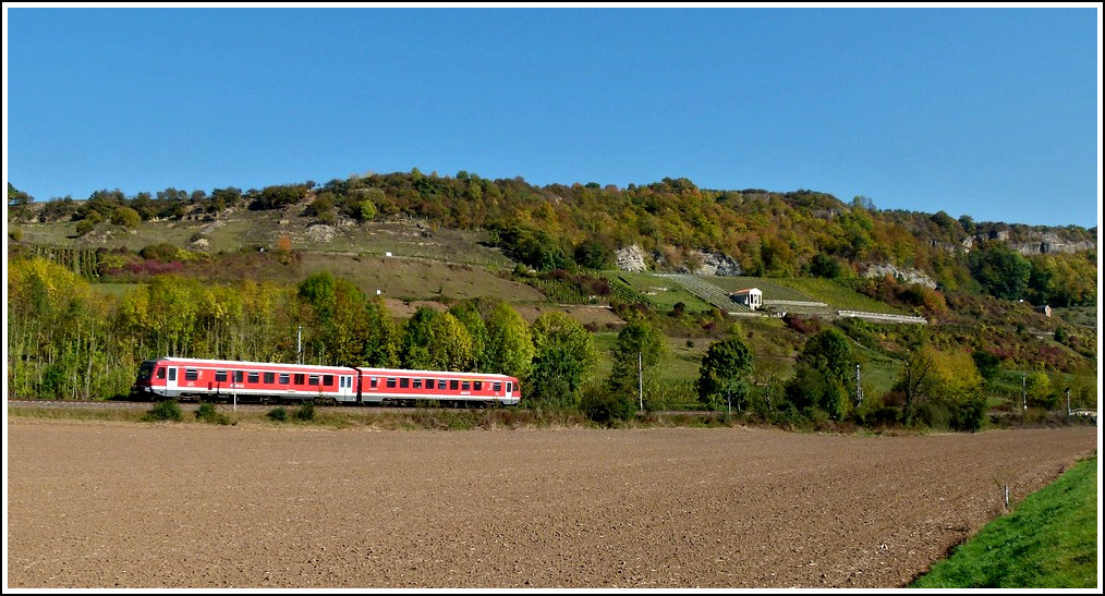 The CFL 628 506 is running between Igel and Wasserbillig on its way from Trier to Luxemburg City on October 16th, 2011.