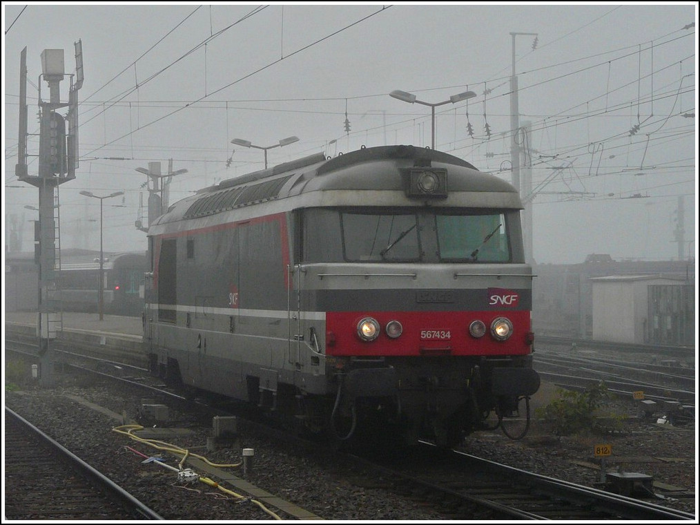 The diesel engine BB 67434 in  Multiservice  design taken in Strasbourg on October 2011.