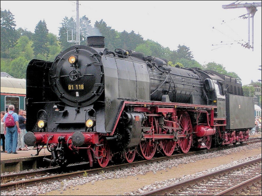 The german steamlocomotive 01 118 photographed at the station of Ettelbrck on June 10th, 2007.