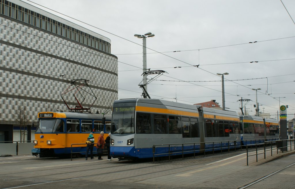 The Leipzig 300 km Tram Network is very busy. 
(10.11.2009)
