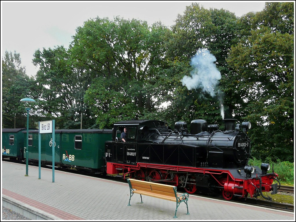 The RBB steam engine 99 4802-7 taken in Binz (LB) on September 22nd, 2011.