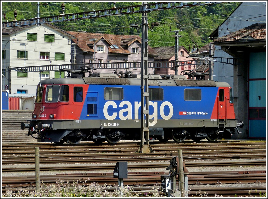 The SBB Cargo Re 420 346-9 taken in Erstfeld on May 24th, 2012.