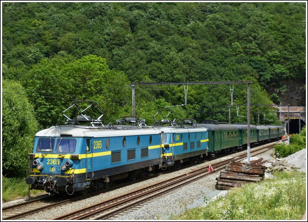 The special train  Adieu Srie 23   pictured near the tunnel Landelies on June 23rd, 2012.