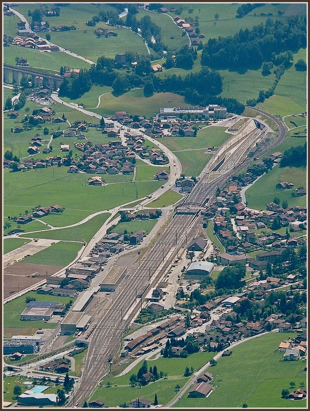 The station of Frutigen pictured at Niesen Kulm on July 29th, 2008.