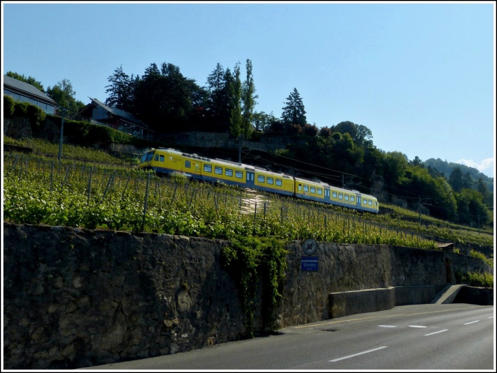 The *Train des Vignes  pictured in Chexbres on May 28th, 2012. 