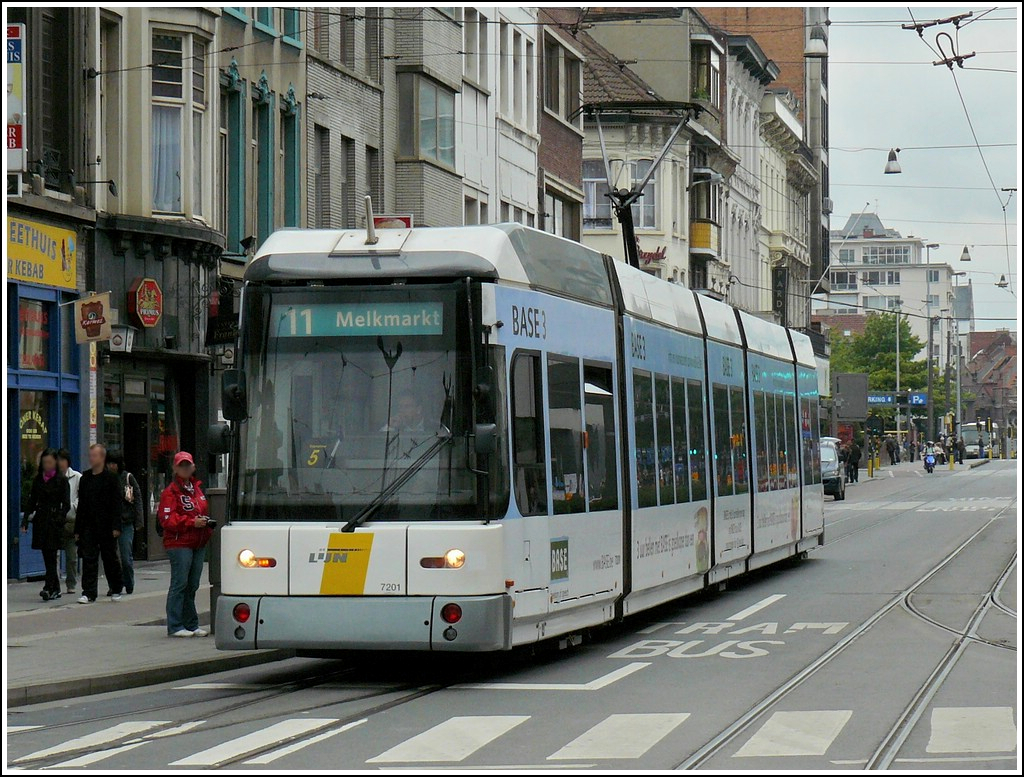 Tram N 7201 pictured near the station Antwerpen Centraal on September 13th, 2008.