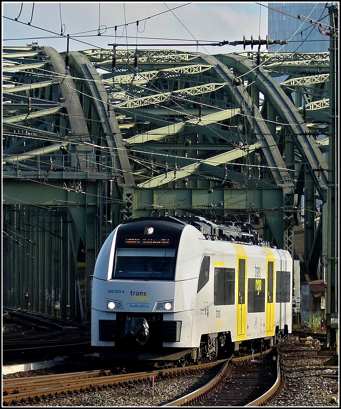 Trans regio 460 504-4 is arriving at the main station of Cologne on November 20th, 2010.