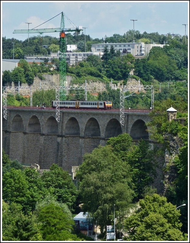 Z 2006 is running on the Pulvermhle viaduct in Luxembourg City on July 3rd, 2012.