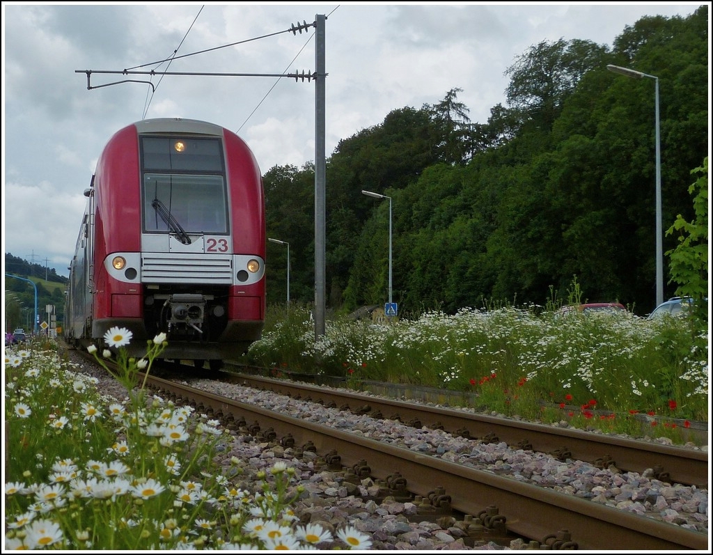 Z 2223 is running between Ettelbrck and Diekirch on June 12th, 2012.