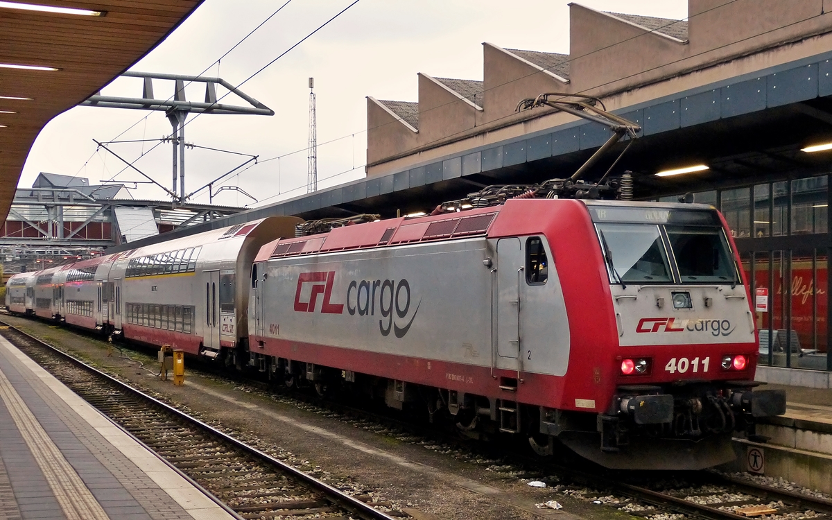 . 4011 with IR 3816 Luxembourg City - Gouvy is waiting for passengers in Luxembourg City on November 3rd, 2014.