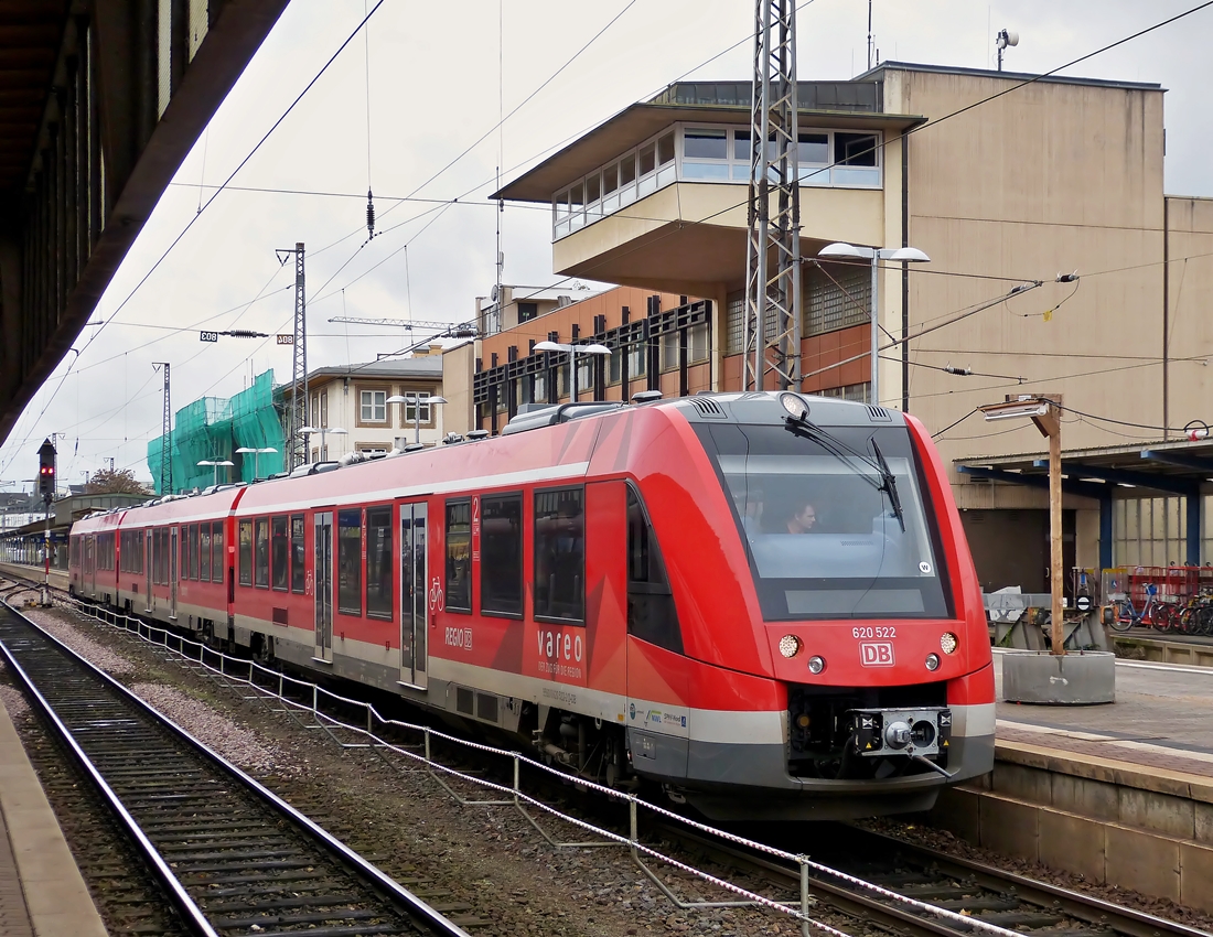 . The Alstom Coradia LINT 81 620 522 photographed in Trier main station on November 3rd, 2014.