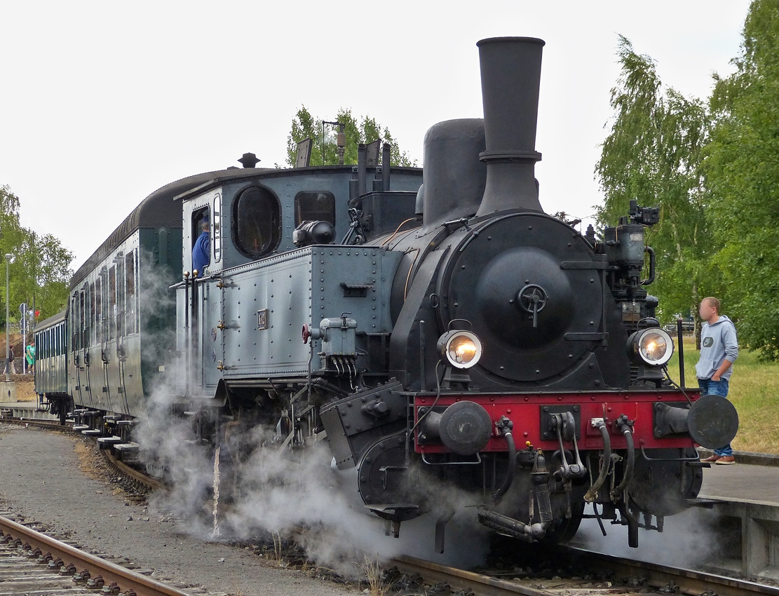 . The AMTF steamer N 12 (ADI 12) of the heritage railway  Train 1900  pictured in Ptange on July 26th, 2015.