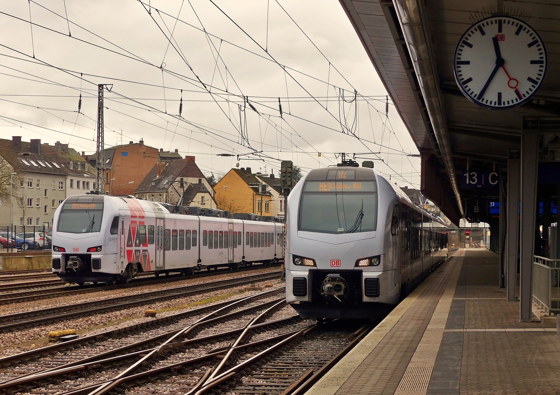 . Two DB Regio SWEX pictured in Trier main station on February 27th, 2015.