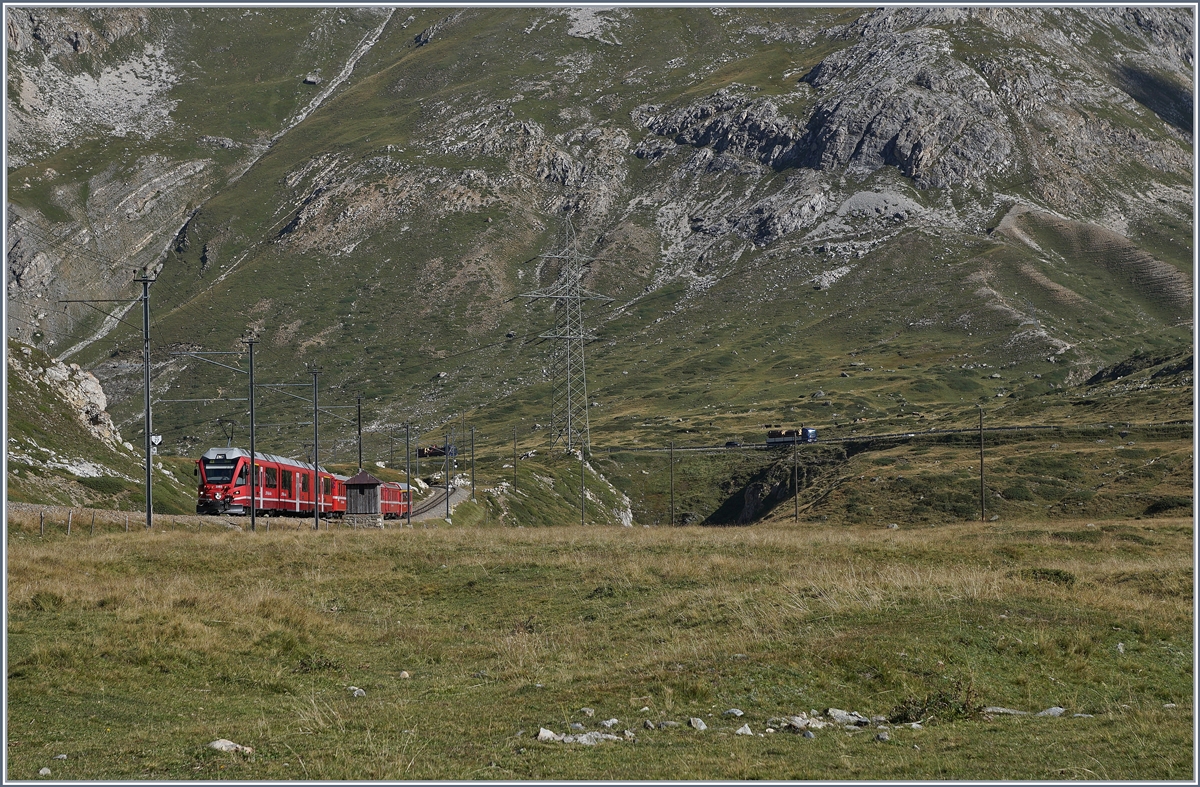 A Bernina local train between Bernina Lagalp and Ospizio.
13.09.2016