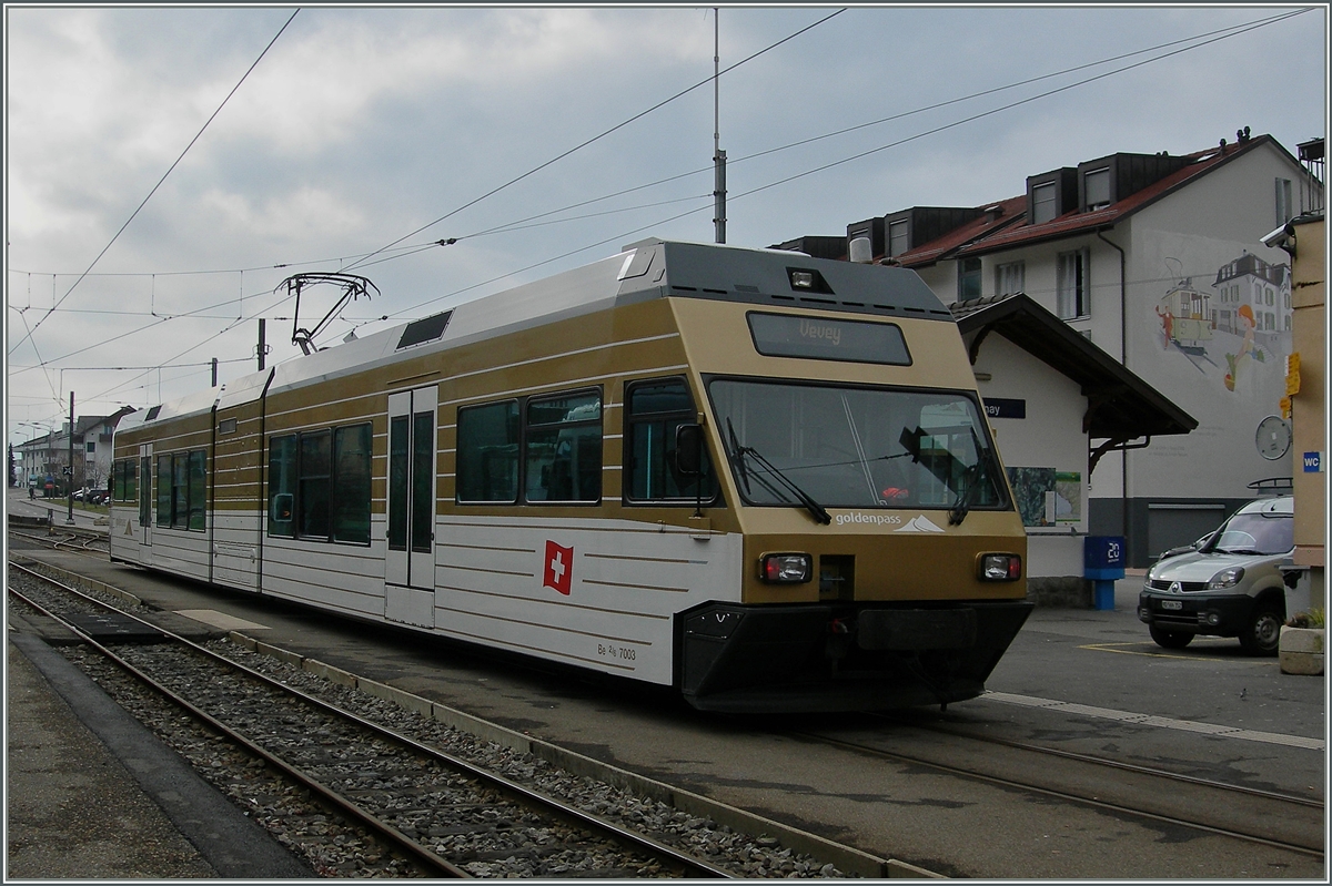 A CEV MVR GTW Be 2/6 7003  Blonay  in Blonay.
26.02.2016