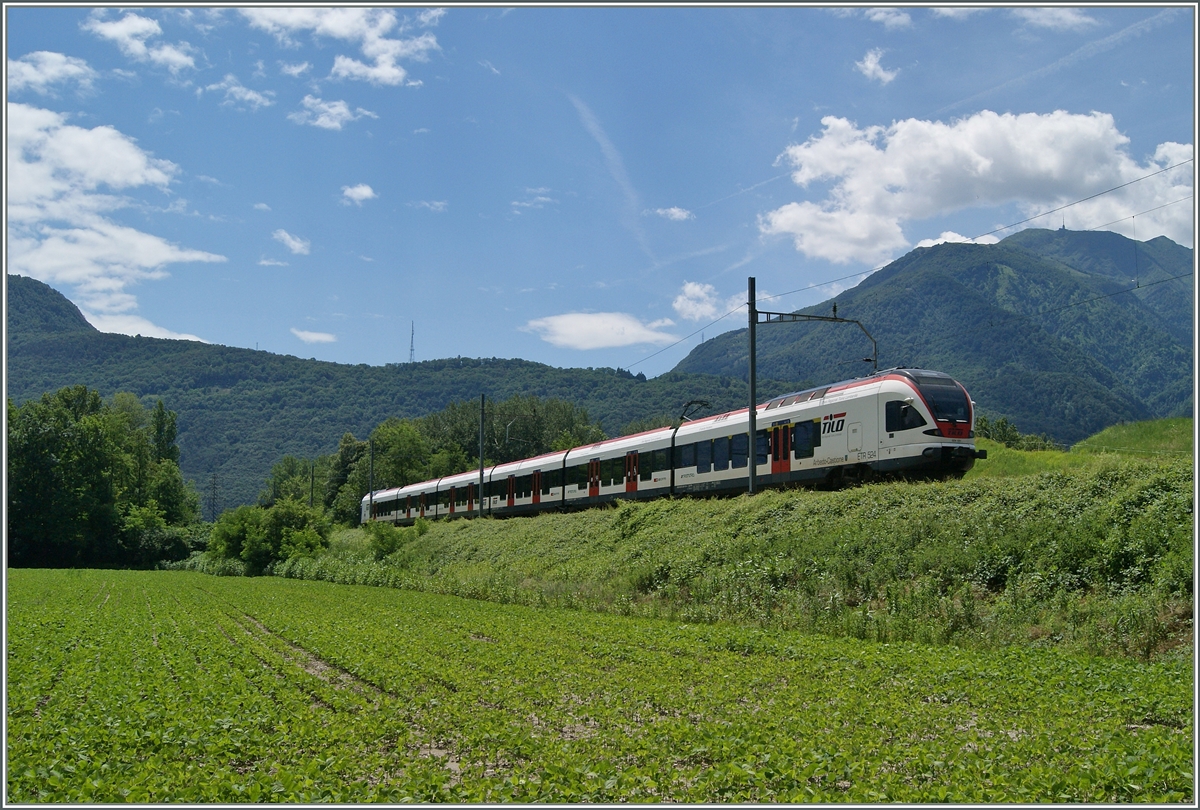 A SBB RABe 524 (ETR 524) near Riazzino.
21.06.2015