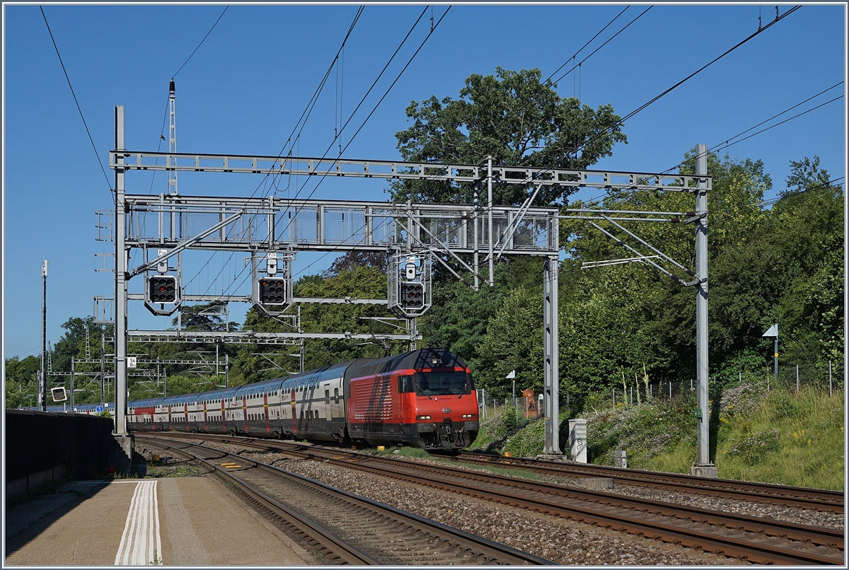 A SBB Re 460 with an IC to St Gallen in Genthod Bellevue.
19.06.2018
