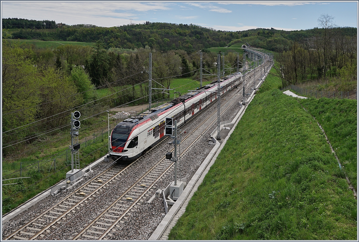 A SBB TILO RABe 524 on the way to Mendrisio near Arcisate. 

27.04.2019