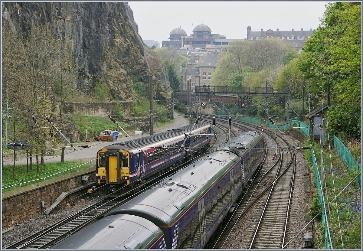 An abellio ScotRail 156 462 and an other one between Edinburgh Waverley and Haymarket.
02.05.2017
