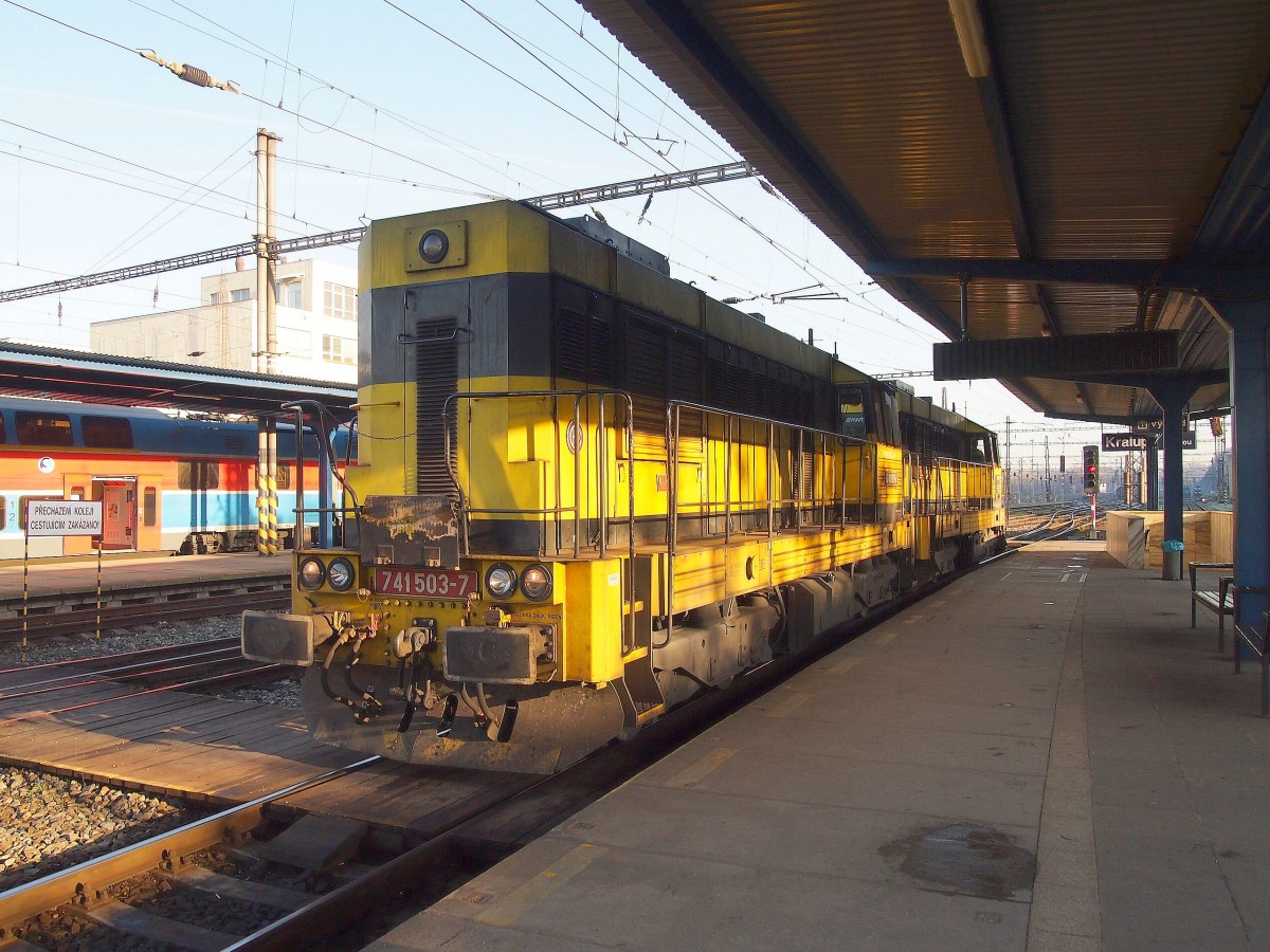 AWT 741 503-7 at the main station Kralupy nad Vltavou in the 16th December 2013 