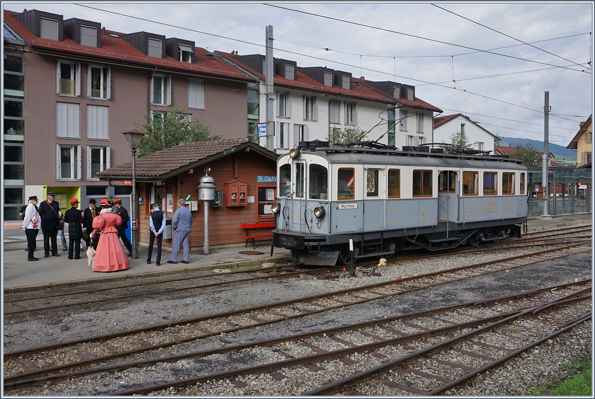 Belle Epoque - Weekend by the Blonay-Chamby! The MCB BCFe 4/4 N° 6 in Blonay is waiting for his departure. 
17.09.2017