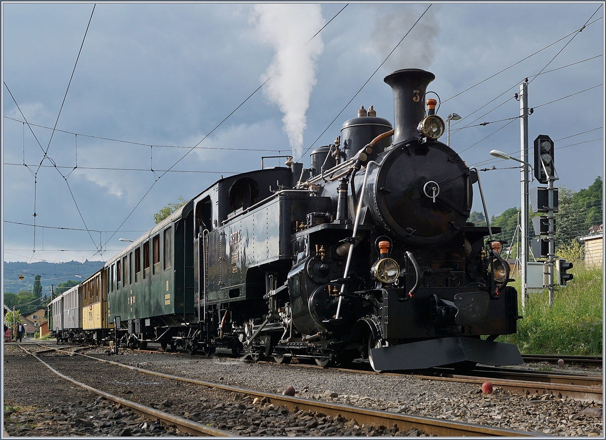 Blonay-Chamby Mega Steam festival 2018: The Blonay Chamby BFD HG 3/4 N° 3 in Blonay.
20.05.2018