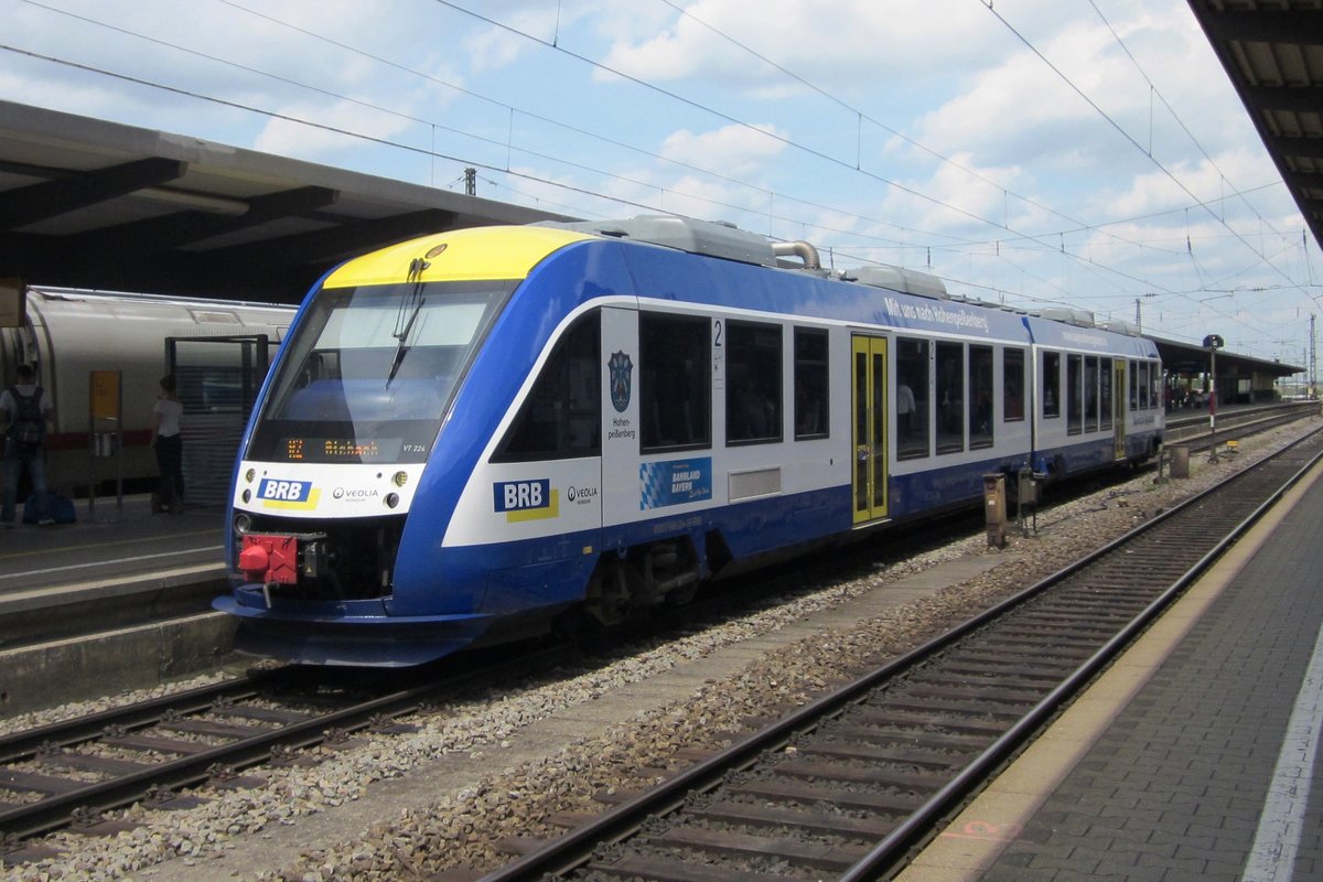 BRB VT 224 stands in Augsburg Hbf on 15 September 2015.