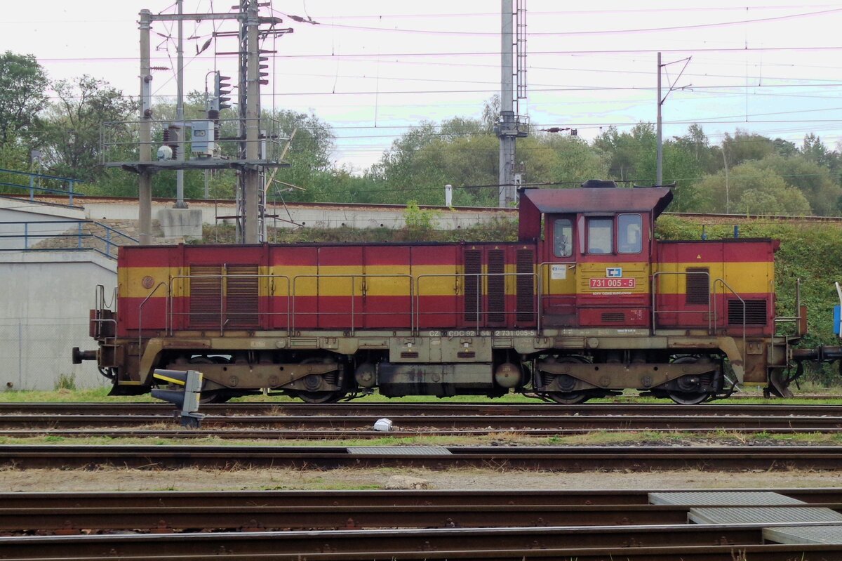 CD 731 005 stands in the CD works of Ceske Budejovice on the national railway day 22 September 2018.