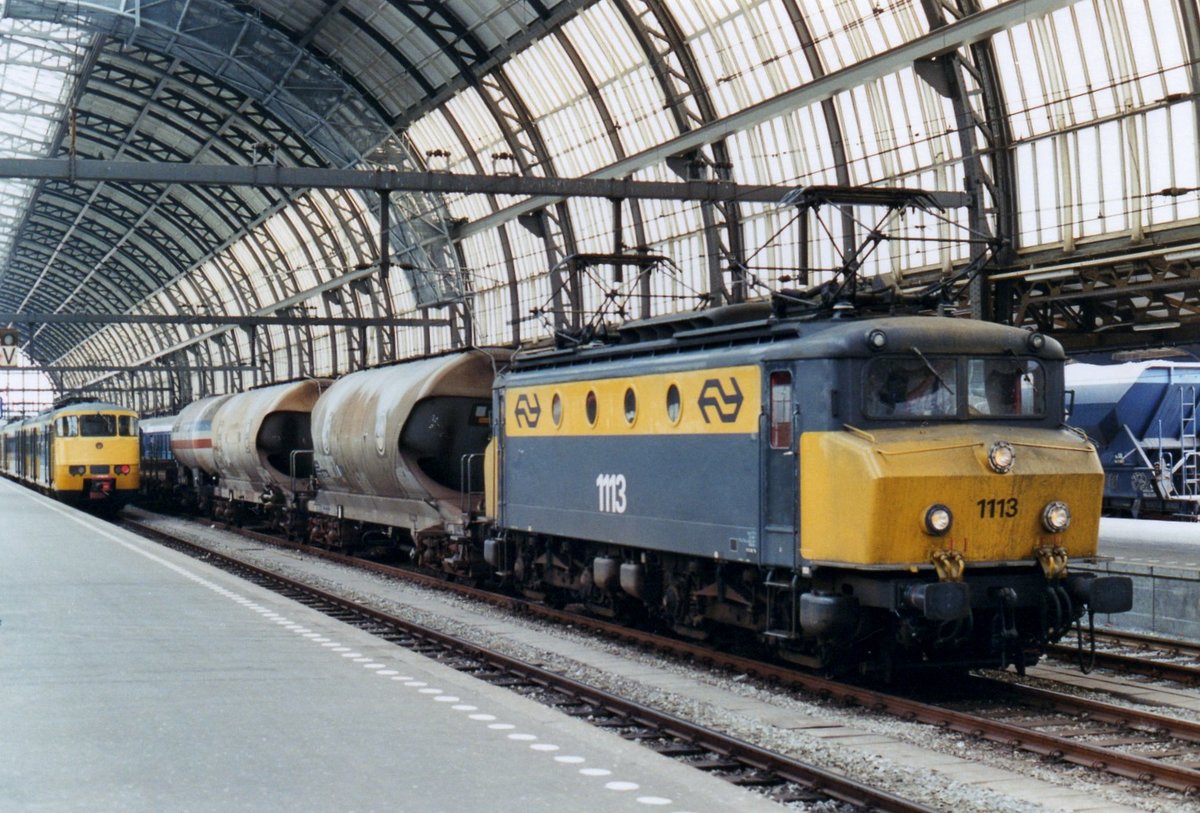 Cereals train with NS 1113 takes a break at Amsterdam CS on 24 March 1994.