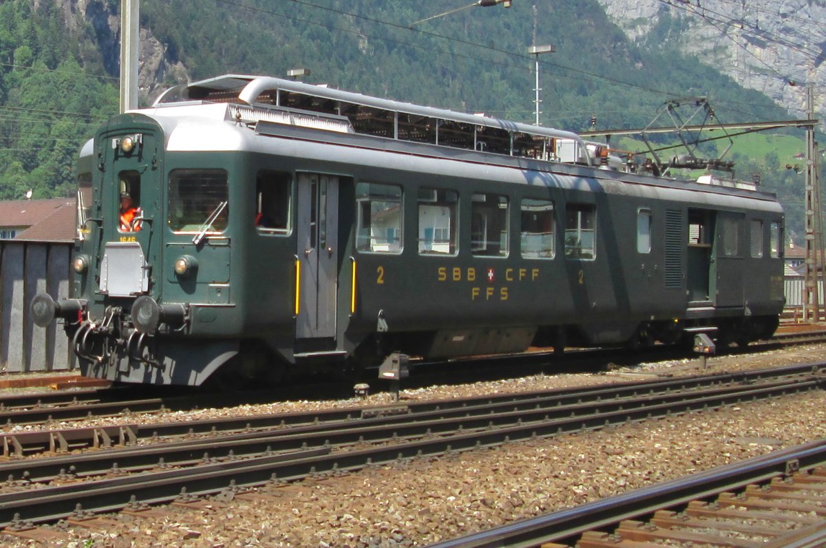 Condition rides for SBB 1646 at Erstfeld on a sunny 5 June 2015.