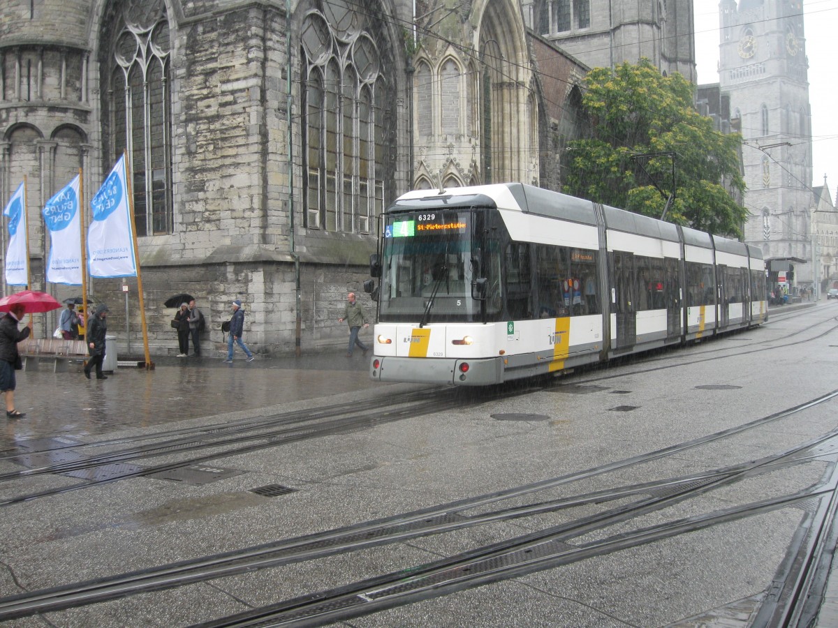 De Lijn Ghent Car 6329 Near St Nicolas' Curch, 25/08/2014. 