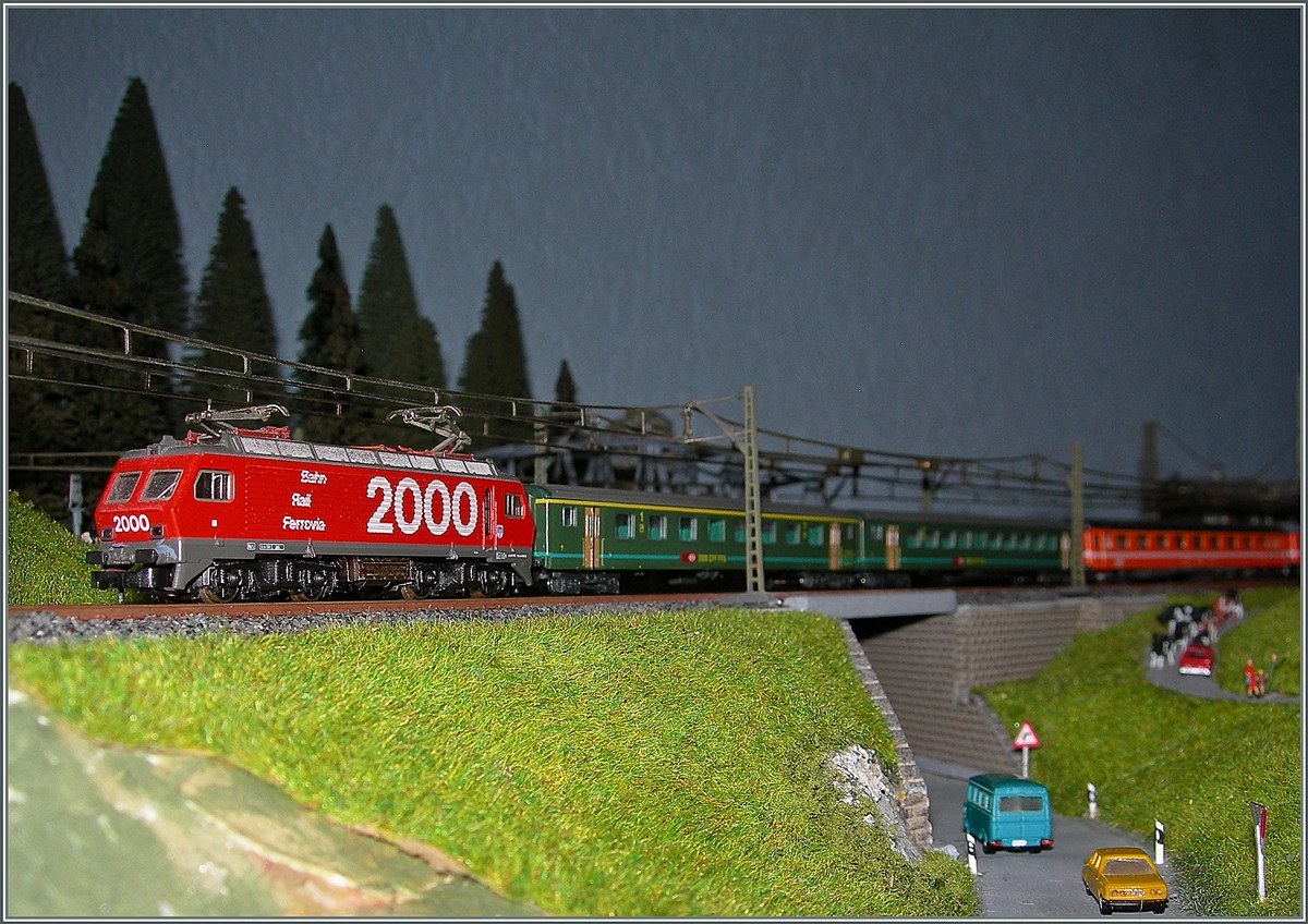 Die SBB Re 4/4 IV on my  Model Railroad .
30.05.2012