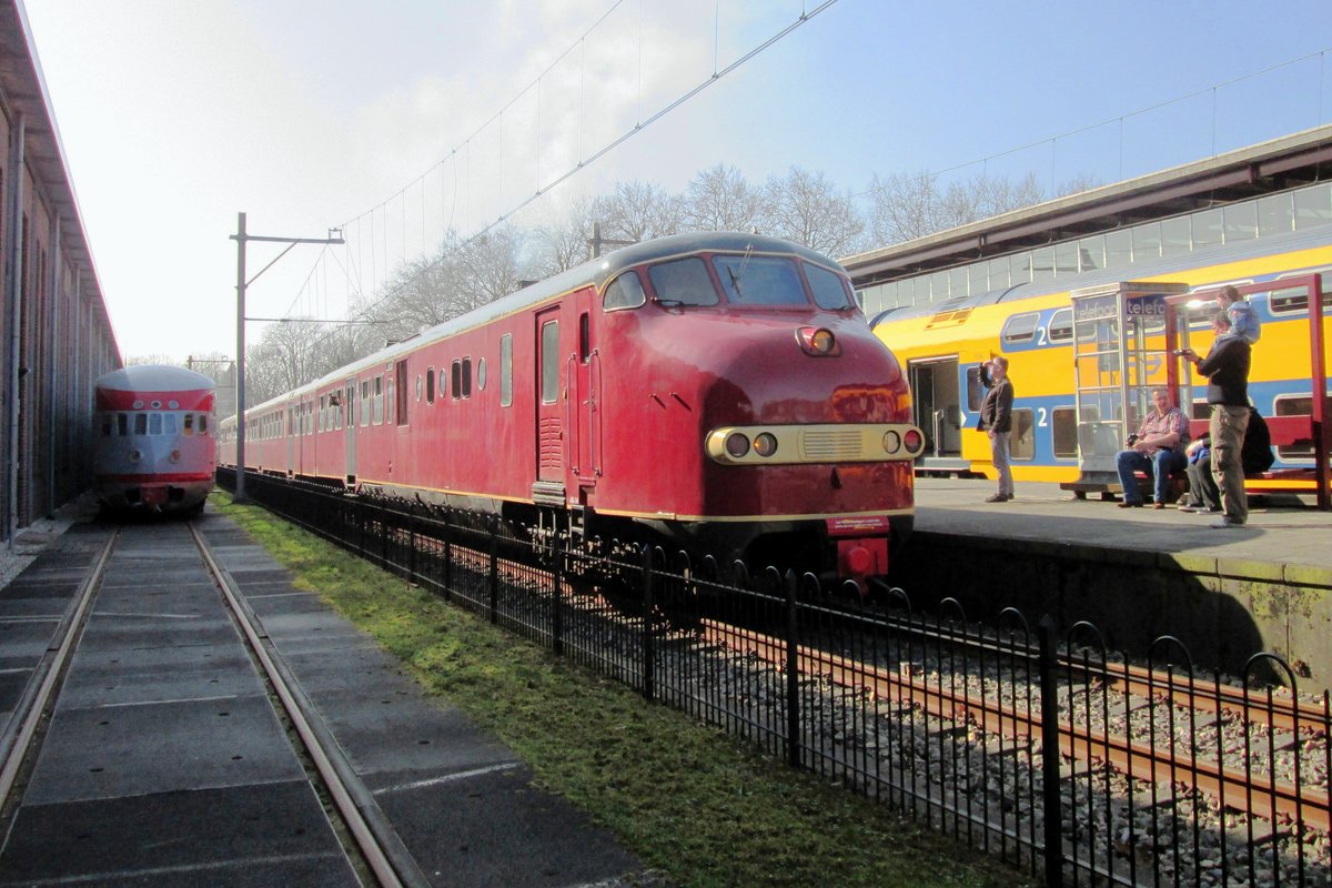 NSM 114 stands on 9 March 2014 at Utrecht-Maliebaan, a closed passenger station that became the Nederlandsch Spoorwegmuseum.