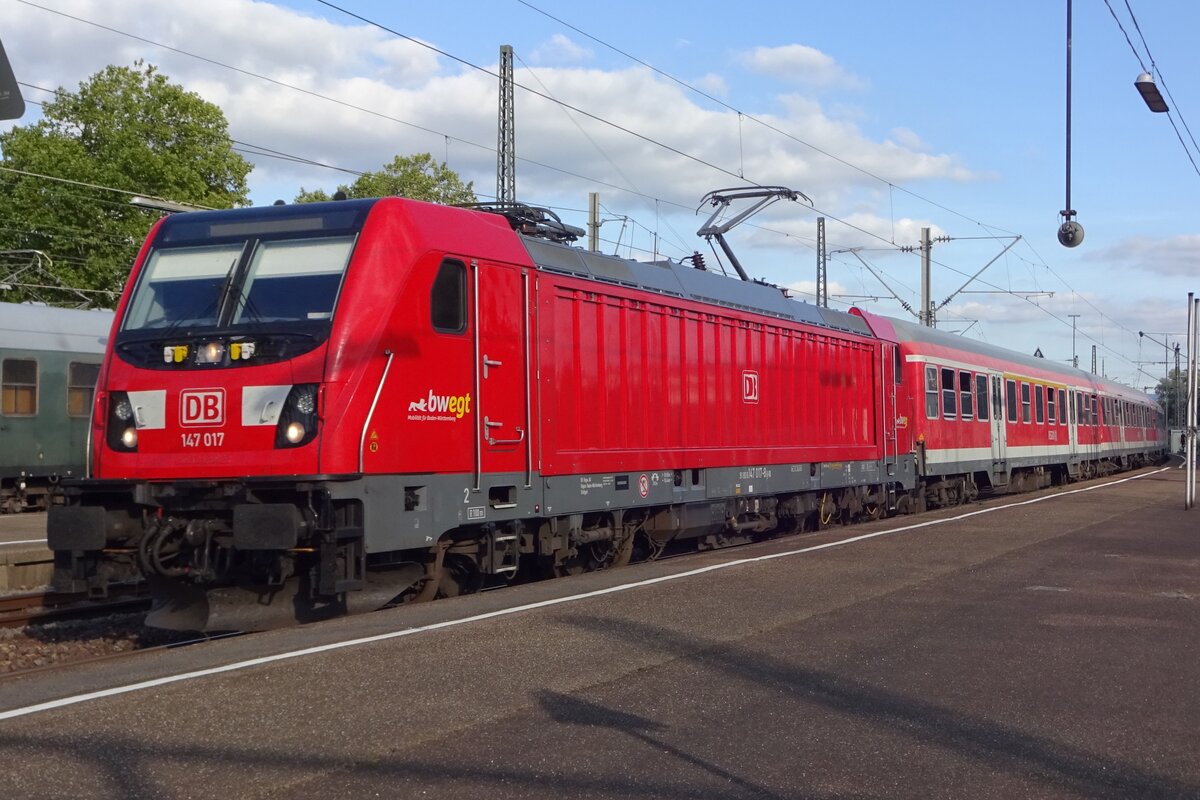 On 14 September 2019, an RE with 147 017 calls at Göppingen.