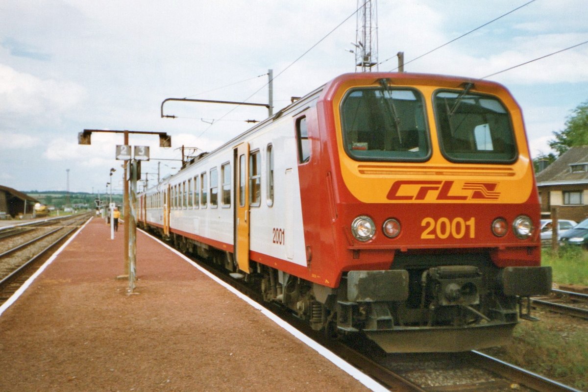 On 24 July 1997 CFL 2001 stands in the Belgian border station of Athus.