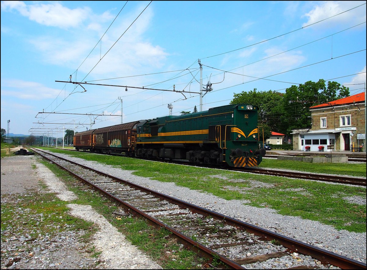 SZ 664 116-2 at the Railway station Ilirská Bistrica in 12. 9. 2016.