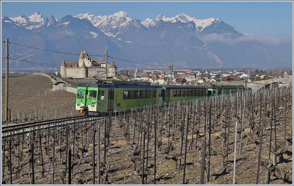 The ASD local train 429 in the vineyards over Aigle.

23.02.2019