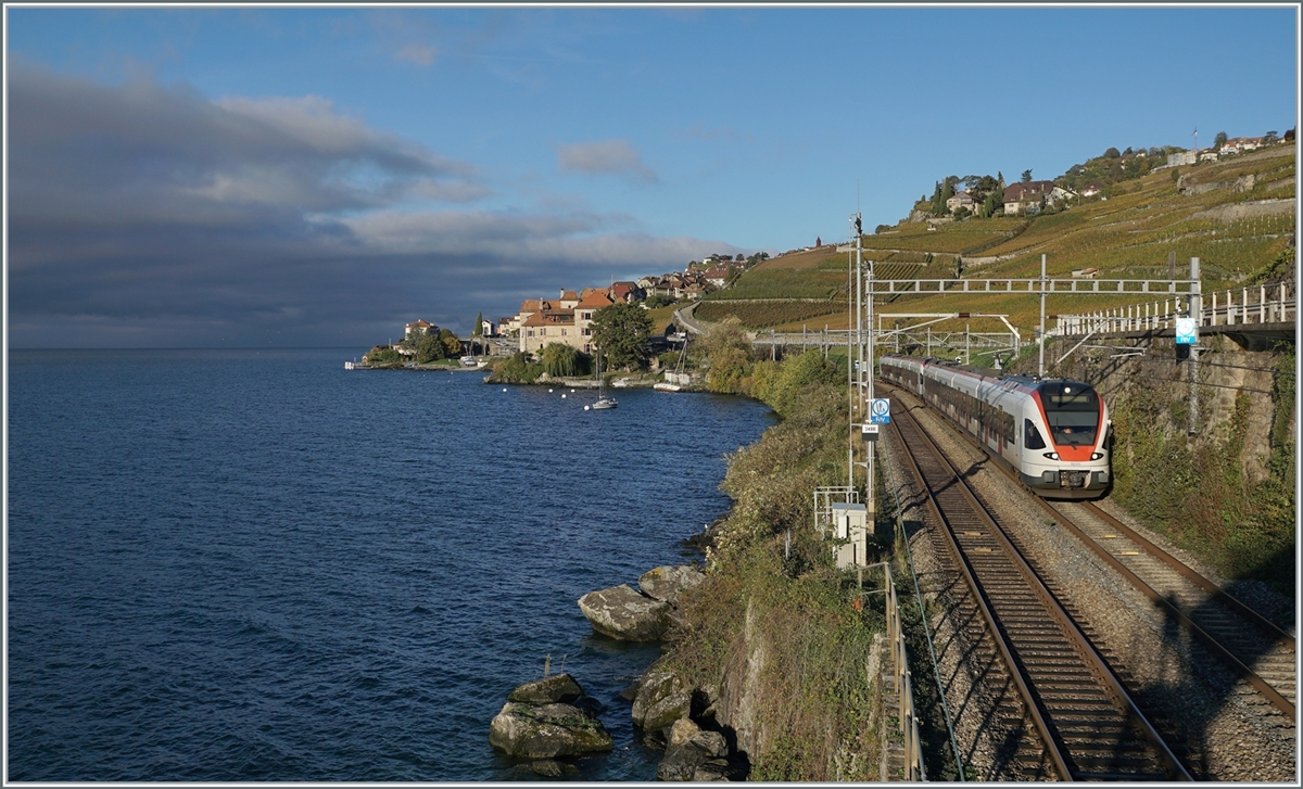 The beautiful Lavaux landscape: Two SBB RABe 523 on the way to Aigle between Rivaz and St Saphorin. 

25.10.2022

 